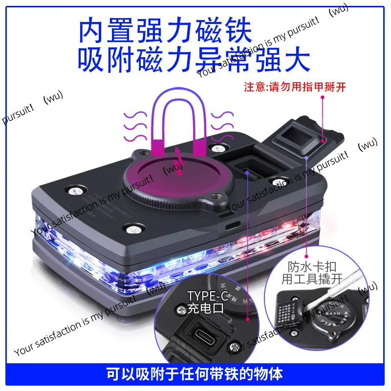 LED shoulder clip type, red and blue flash, operation direction, outdoor fishing riding light