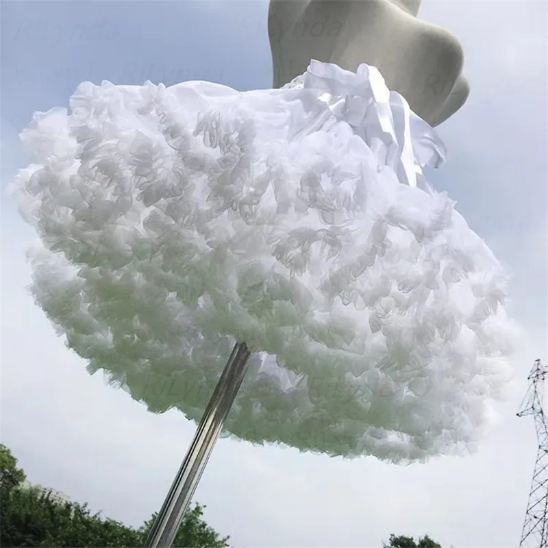 المرأة زهرة نمط لوليتا تنورات كرينولين الداخلية صخب تأثيري توتو منتفخ Cancan تنورة تحت فساتين الزفاف #1