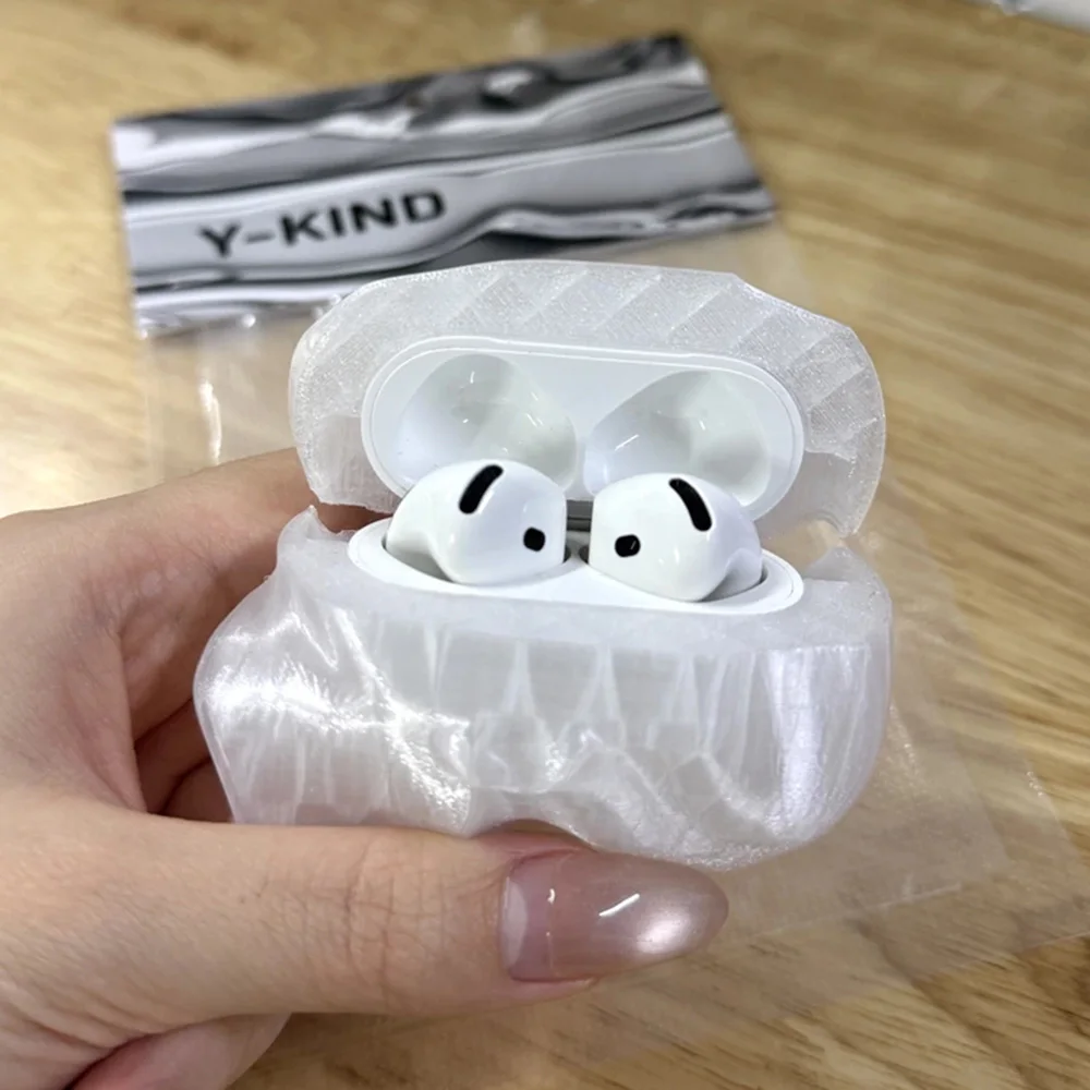 Frozen Statue Headphone Case Glacier White Art Headphone Storage Protective Cover Suitable for Airpods Pro/Pro2/Pro3/4 view 6
