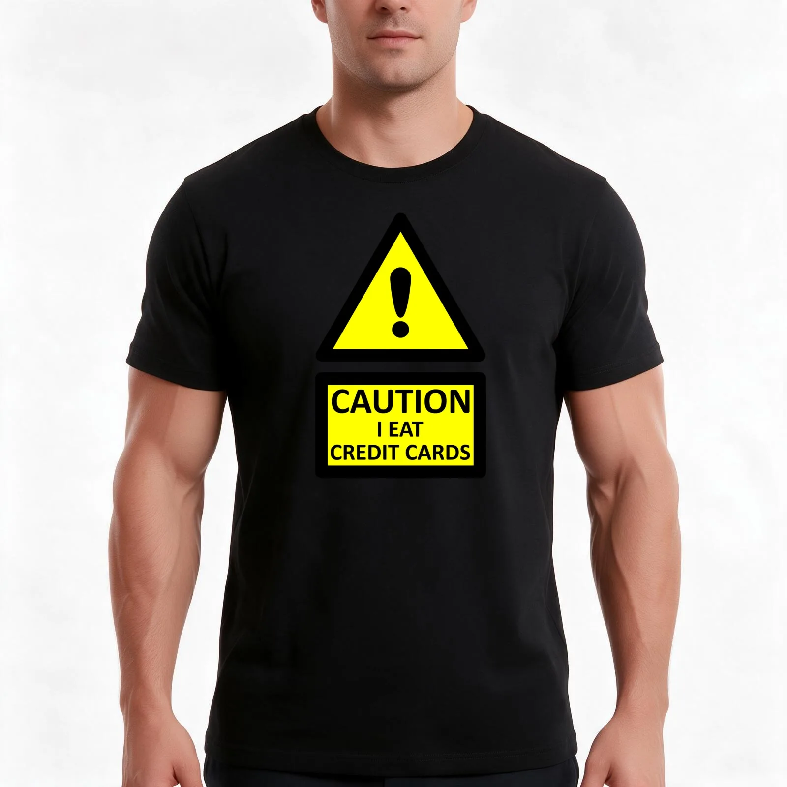 caution i eat credit cards T-Shirt Summer Casual Cotton Tee Oversized Streetwear Tops Vintage Graphic Print Unisex Men Women