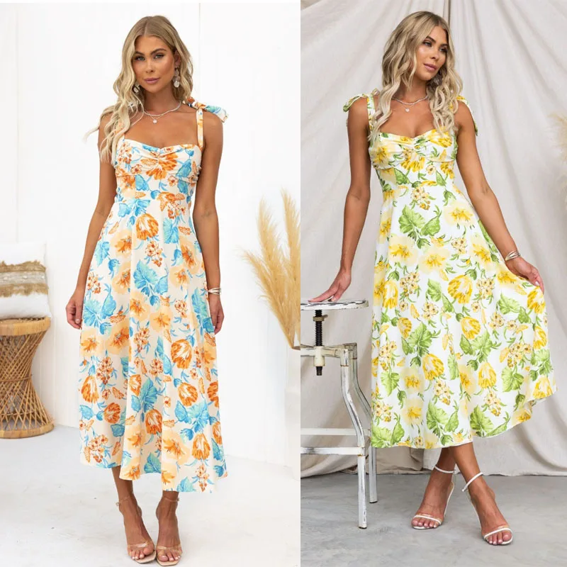 

Women Tie Dye Print Fashion Sexy Backless Lace Up Midi Dresses Sleeveless Club Party Holiday Spaghetti Strap Sundress