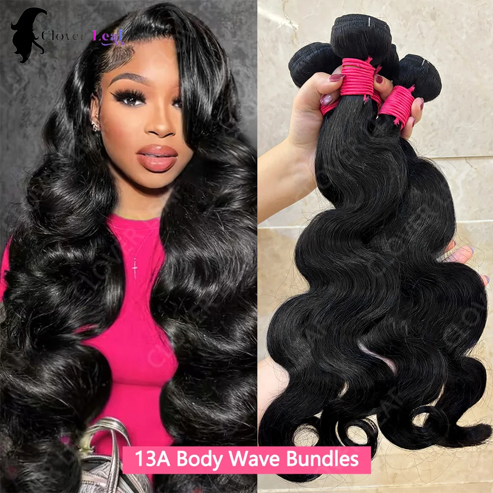 

13A Body Wave Bundles Human Hair Extensions 24 Inch Brazilian Virgin Unprocessed Raw Human Hair Bundles 1/3/4 Pcs 95g/Bundles