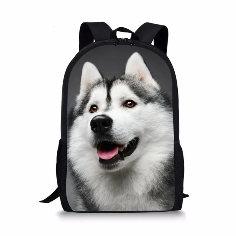 

Cute Animal Husky Wolf Printing School Bag for Teenager Boys Girls Backpacks 3D Kids Backpack Schoolbag Preppy Children Bookbag