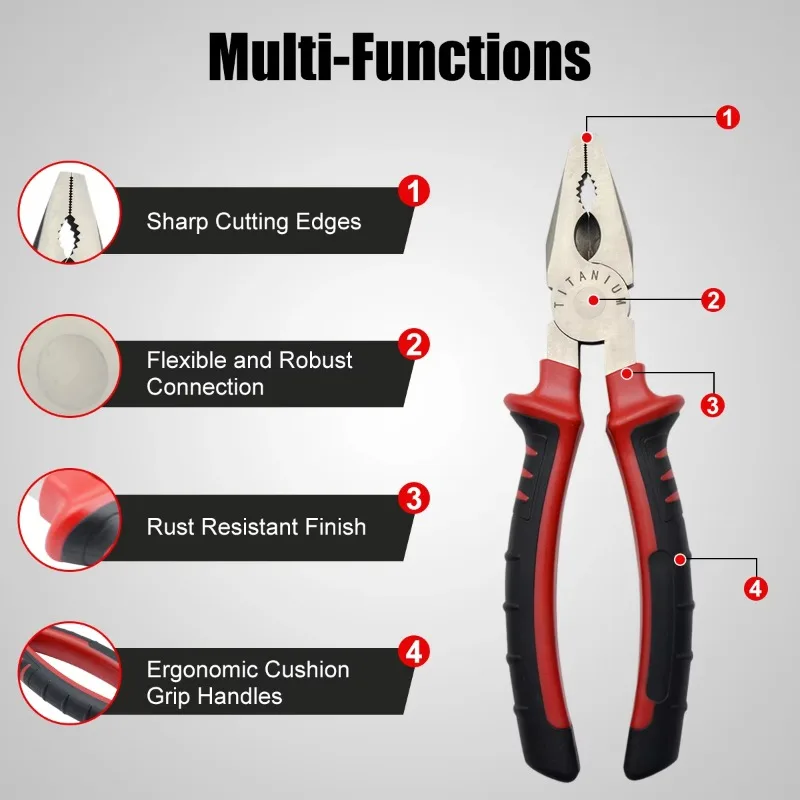 T1040 공장 직판 신형 티타늄 비자성 부식 방지 전기공 플라이어