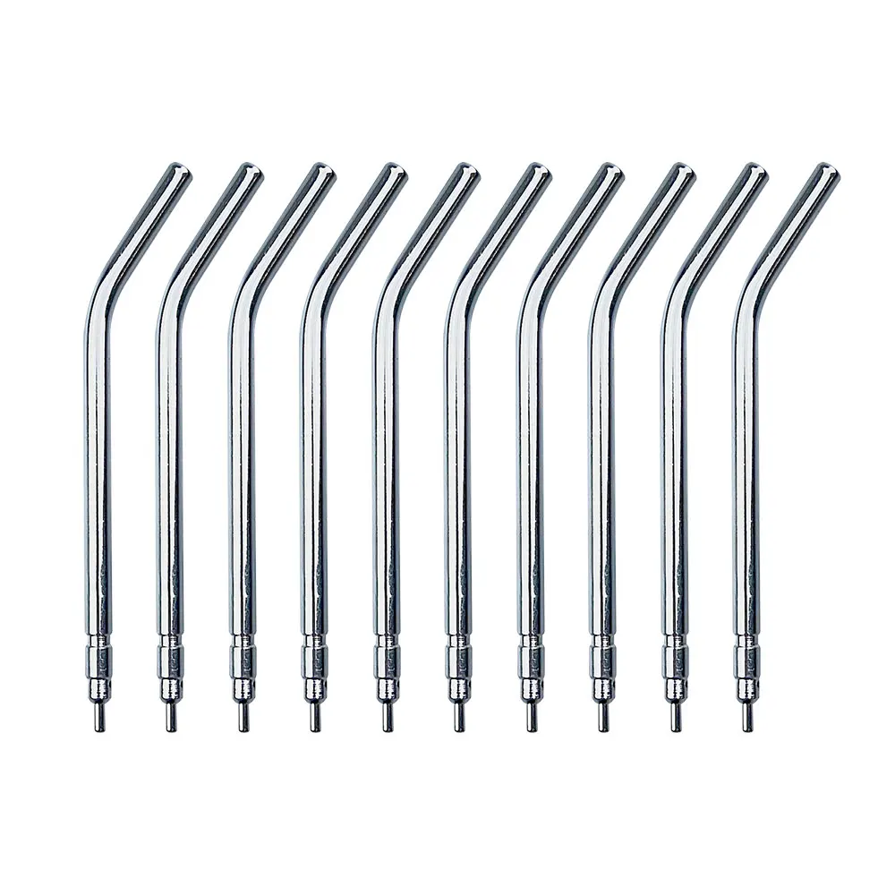 10pcs 3 Way Dental Air Water Syringe Spray Nozzles Tip Tube Stainless Steel Triple Way Syringe Teeth Cleaning Dentist Instrument