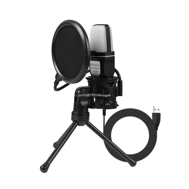 Portable Mic RGB USB Condenser Microphone Widely Use Condenser Mic for Birthday Recording Streaming New Dropship