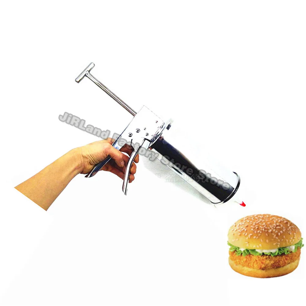 XEOLEO Burger Sauce Gun Salad Dressing Gun Dispenser  Burger Jam Gun Stainless Steel Filling Machine Burger Shop Equipmen