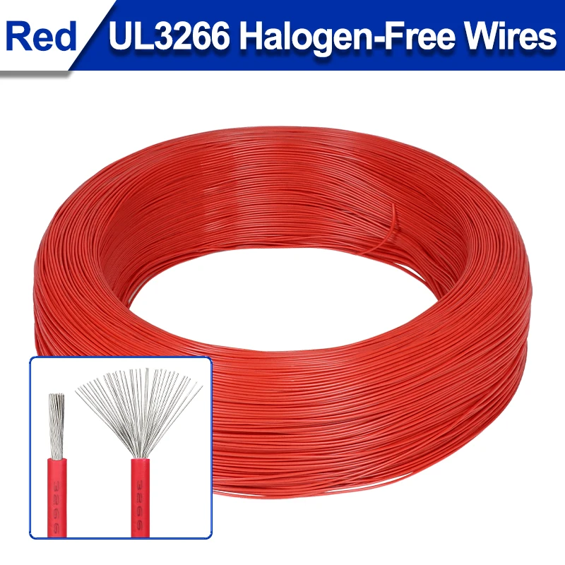 

Red UL3266 Cable Low-Smoke Halogen-Free 30/28/26/24/22/20/18/16/~12AWG PE Insulation Household Appliances Irradiated Copper Wire