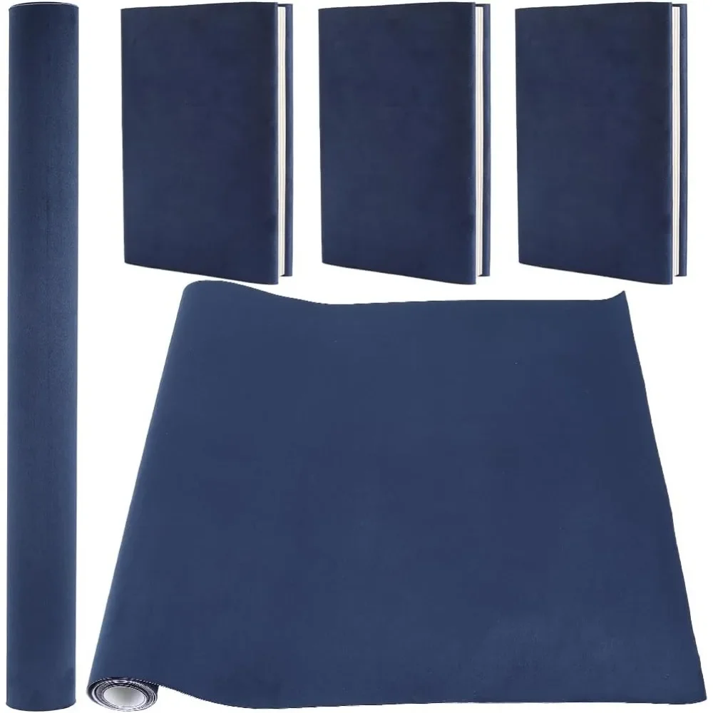 43x16.5 Self Adhesive Book Cloth Suede for Book Binding Dark Blue Fabric Surface Paper Backed Bookcover Books Album Scrapbooking
