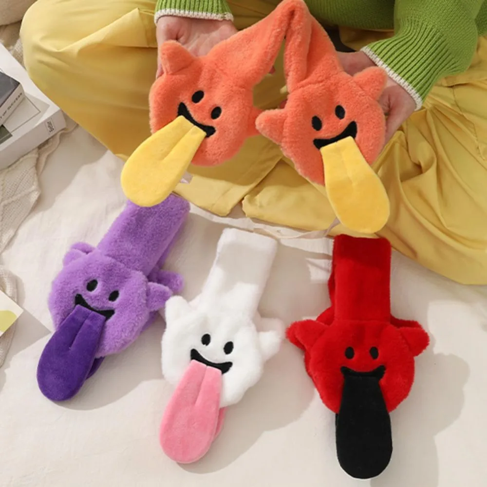 Kawaii Cartoon Ghost Plush Earmuffs Thickened Warm Funny Ear Protection Ear Covers Furry Couple Halloween Gifts Autumn Winter