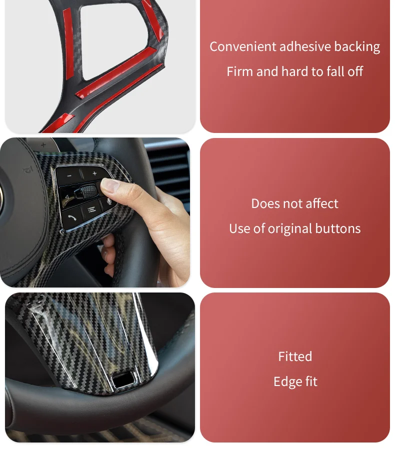 Kohle faser Auto Lenkrad Panel Dekoration Rahmen Abdeckung für BMW M Sport G30 G32 G20 X3 X4 G01 G02 X5 X7 G05 G07 5er – Detail 14