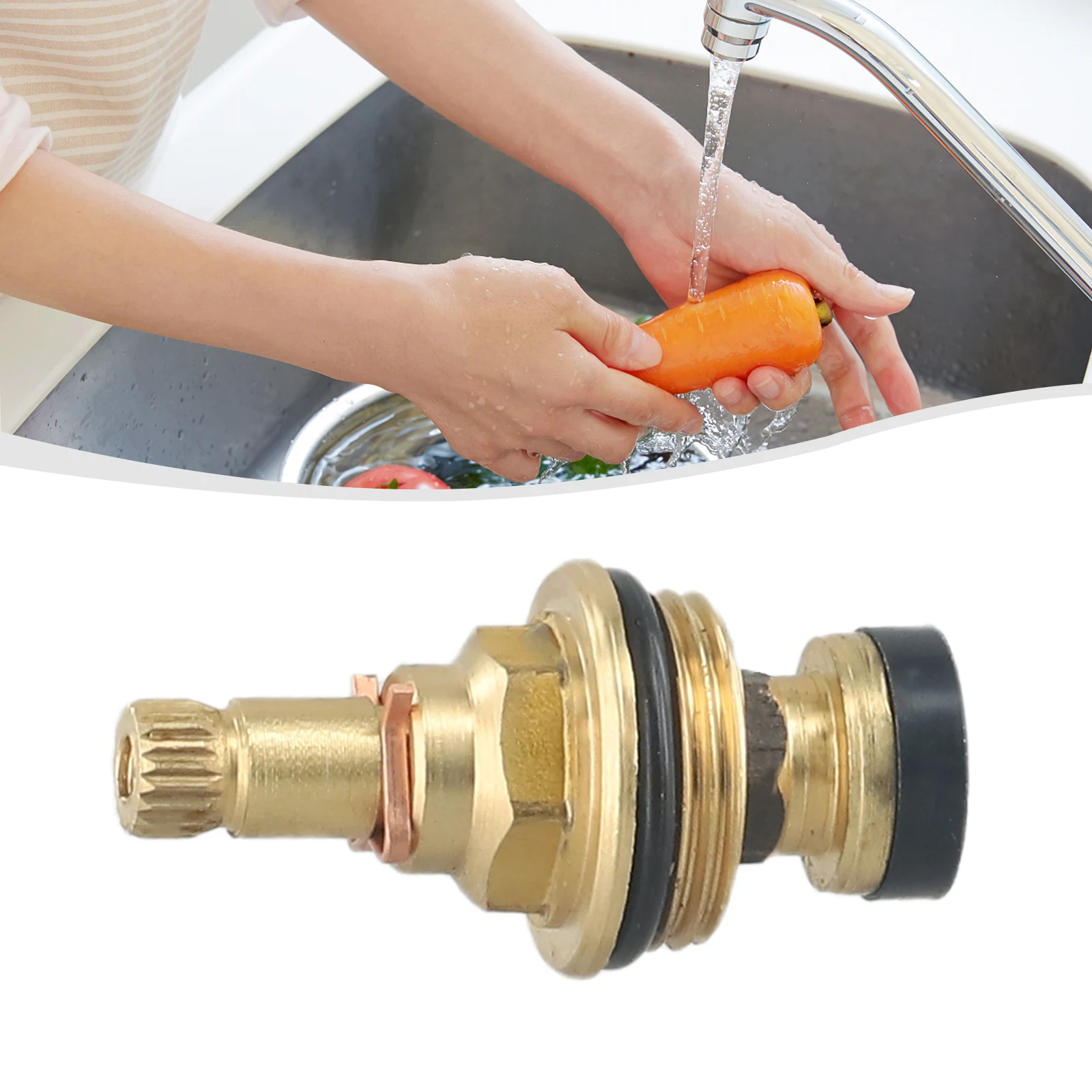 Heavy Duty Brass Faucet Valve Replacement Prevents Rust Long Lasting Performance Suitable for Bathroom and Kitchen Taps