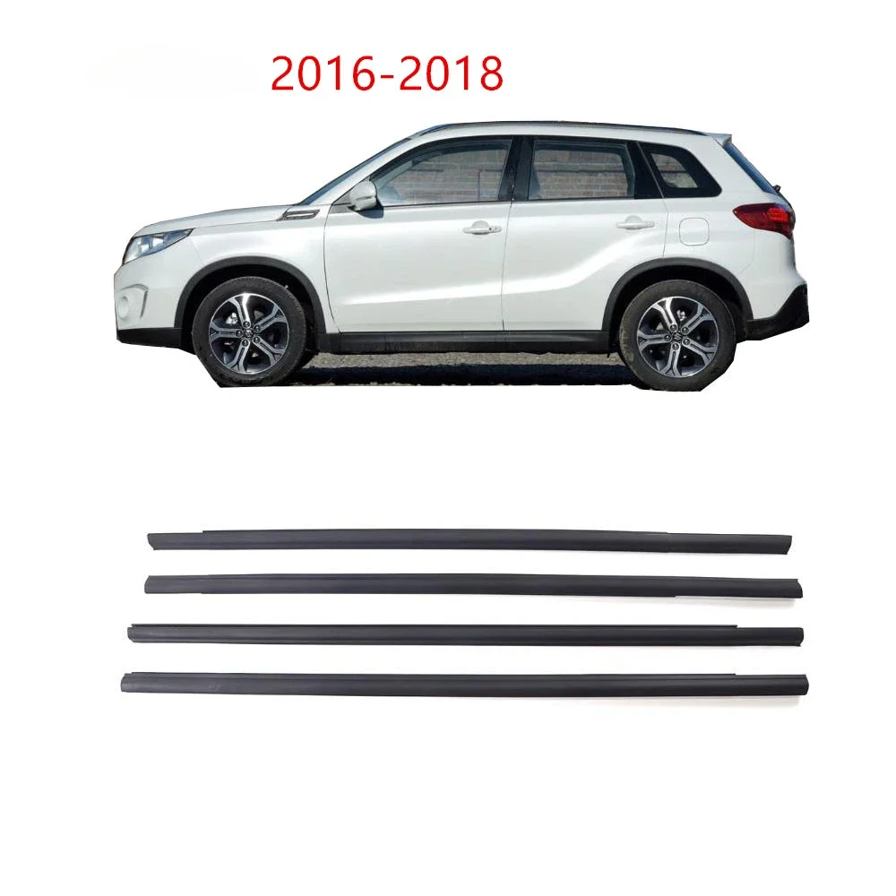 

4 Pieces 1 Set Outside Windows Rubber Outside for Vitara 2016-2018 Glass Protector Weatherstrip for Vitara Sealing Rubber