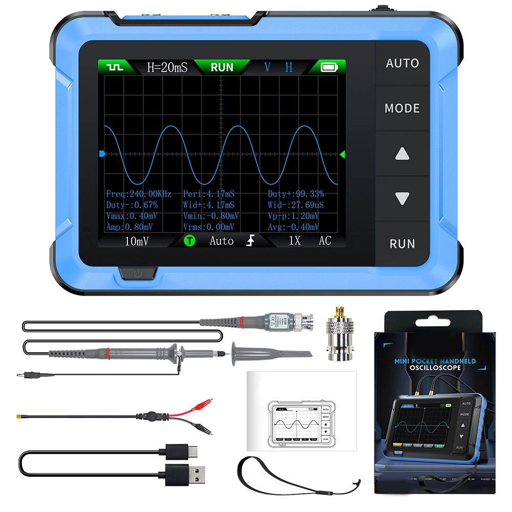 DSO510 Oscilloscope Handheld Oscilloscope For Educational Purposes USB Charging 5V 1A For High Voltage Testing