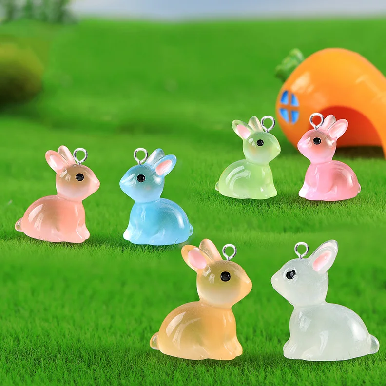 10 قطعة Kawaii لطيف noctiitech أرنب السحر لصنع المجوهرات لطيف الراتنج الحيوانات قلادة Keychain بها بنفسك المفاتيح النتائج C1399