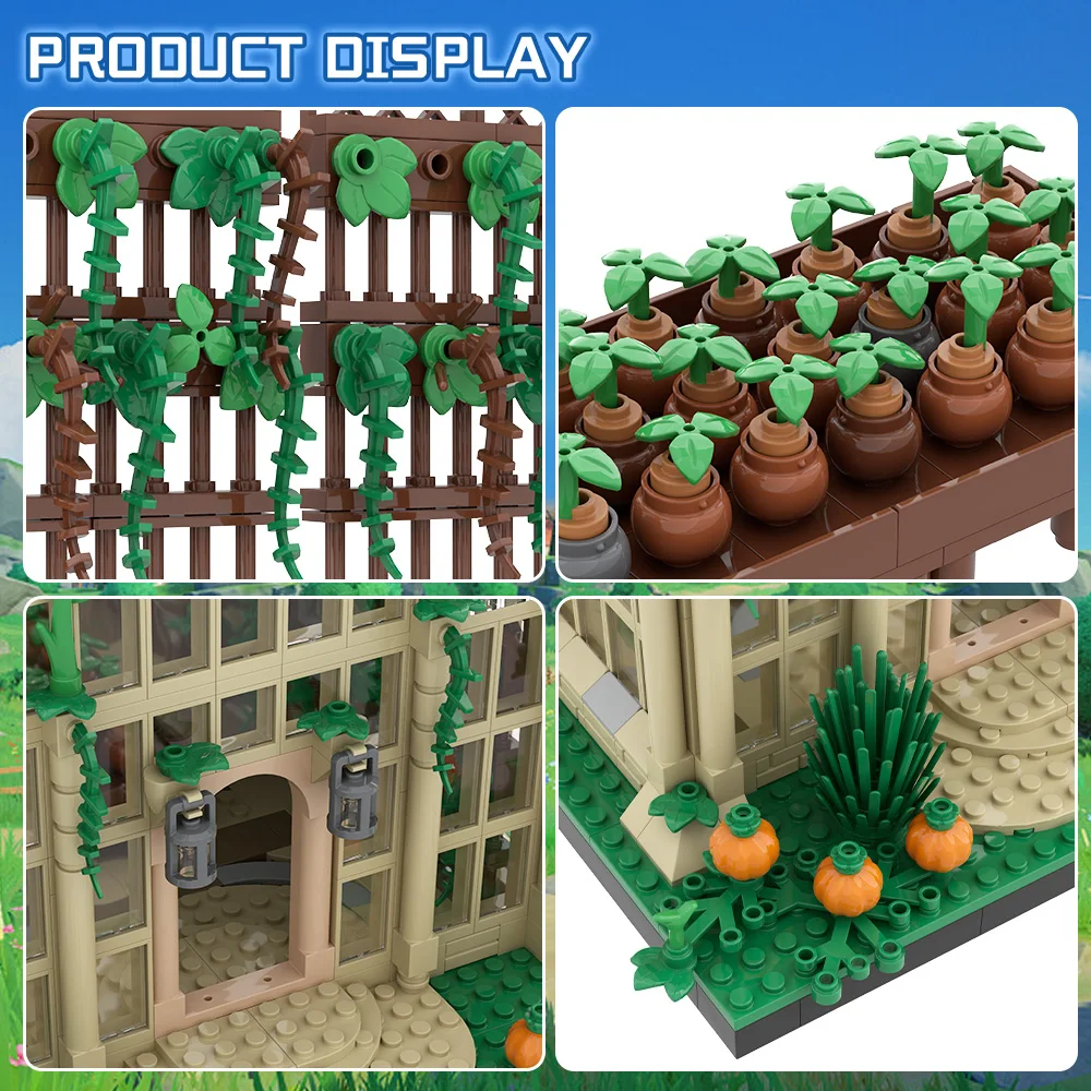 MOC Herbologie Kas Bouwstenen Model Herbologie Kas Architectuur Bricks Montage Speelgoed Kinderen DIY Verjaardagscadeautjes