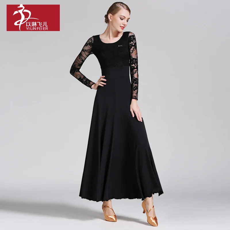 2025 NEW Ladies Ballroom Latin Dance Dress Modern Tango Waltz Long Standard Dress S9009 practice wear