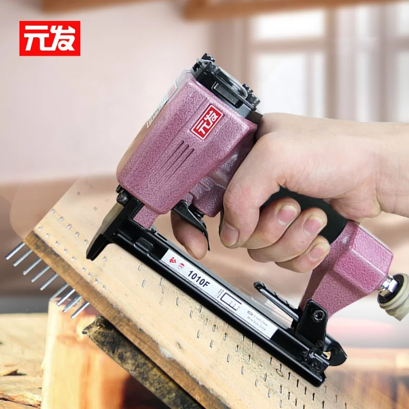 Industrial YANFA Quality 1010F Pneumatic Nail Gun  Upholster Stapler Brad Nailer for Woodworking Furniture Leather Closet Tool