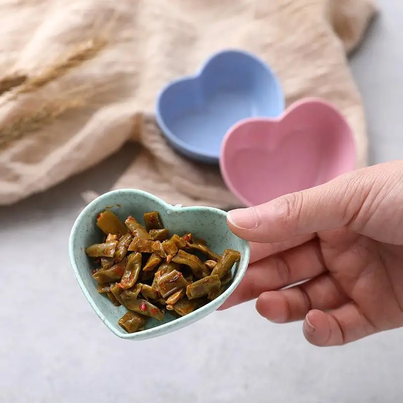 3/6PCS Household Kitchen Dipping Snack Dish Multiple Cute Shape Seasoning Dish Snack Dish Wheat Straw Small Plate Tableware