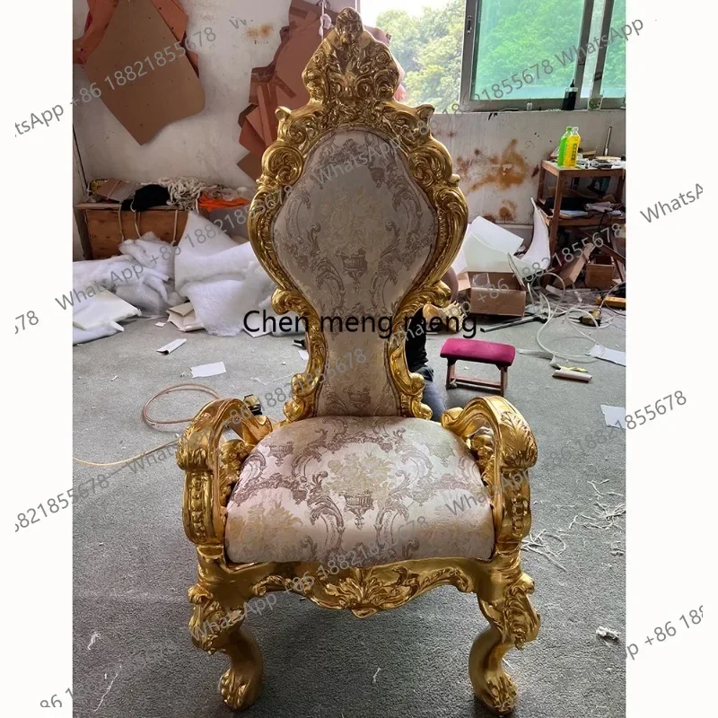 F150 classic cheap wedding royal throne chair gold for bride and groom, event party queen king throne chair view 2