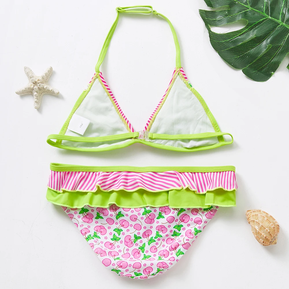 Bañador de dos piezas para niña adolescente, traje de baño de 5 a 16 años, Bikini grande, ropa de playa