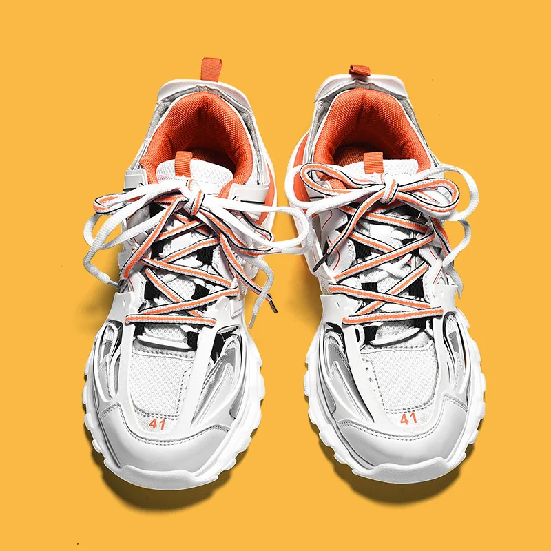Unisex Couple High Quality Retro Dad Shoes Breathable Mesh Chunky Platform Lightweight Street Sneakers