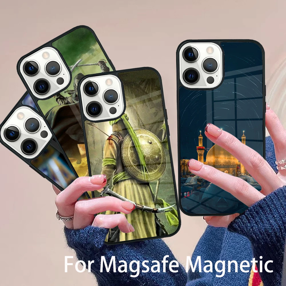 

Imam Hussain Shia Ali Phone Case Magesafe Magnetic Wireless Charge Cover For IPhone 16 11 12 13 14 15 Pro Max Plus