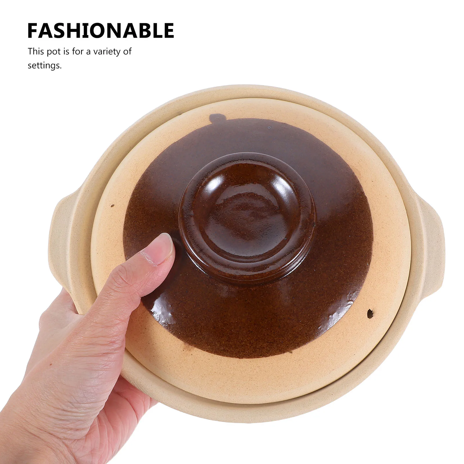 

1pcs Clay Cooking With Handle For Takeout Microwave Safe Excellent Heat Retention Korean Chinese Japanese Rice Hot Pot Stew