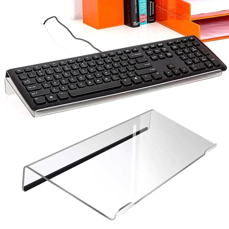 Acrylic Computer Keyboard Stand Clear Keyboard Riser Lift Tray Non-slip Transparent Desktop Keyboard Holder Office Supplies