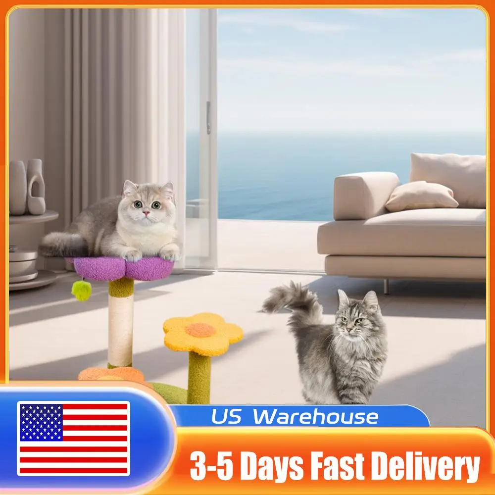 

Flower Cat Tree Tower Cat Climbing Frame Sisal Wrapped Cute Cat Tree Multi-Function Small Cat Tower for Playtime and Relaxation