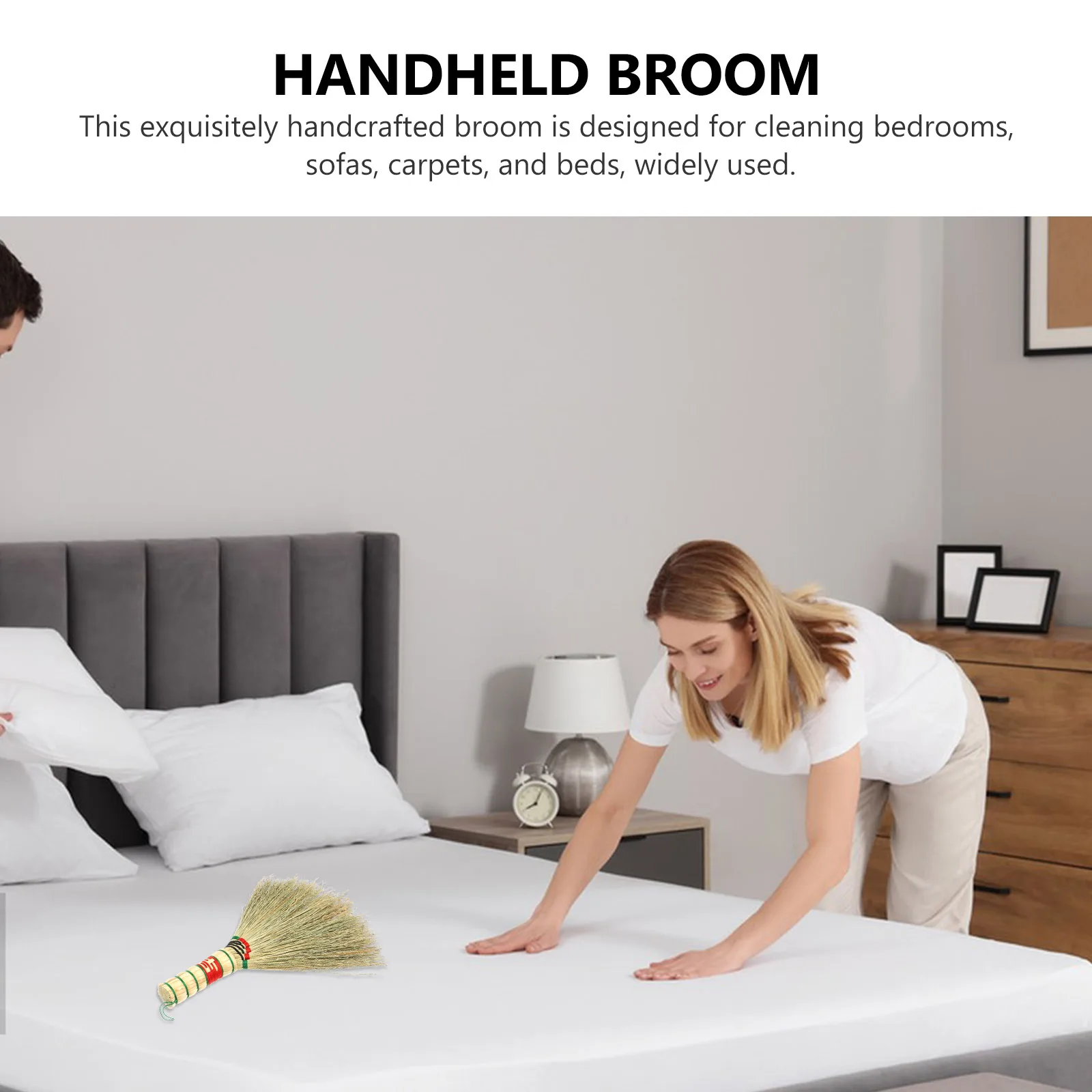 

Small Straw Handmade Ergonomic Handle Portable Bedroom Carpet Sofa Cleaner Wear-Resistant Household For Bed Handheld