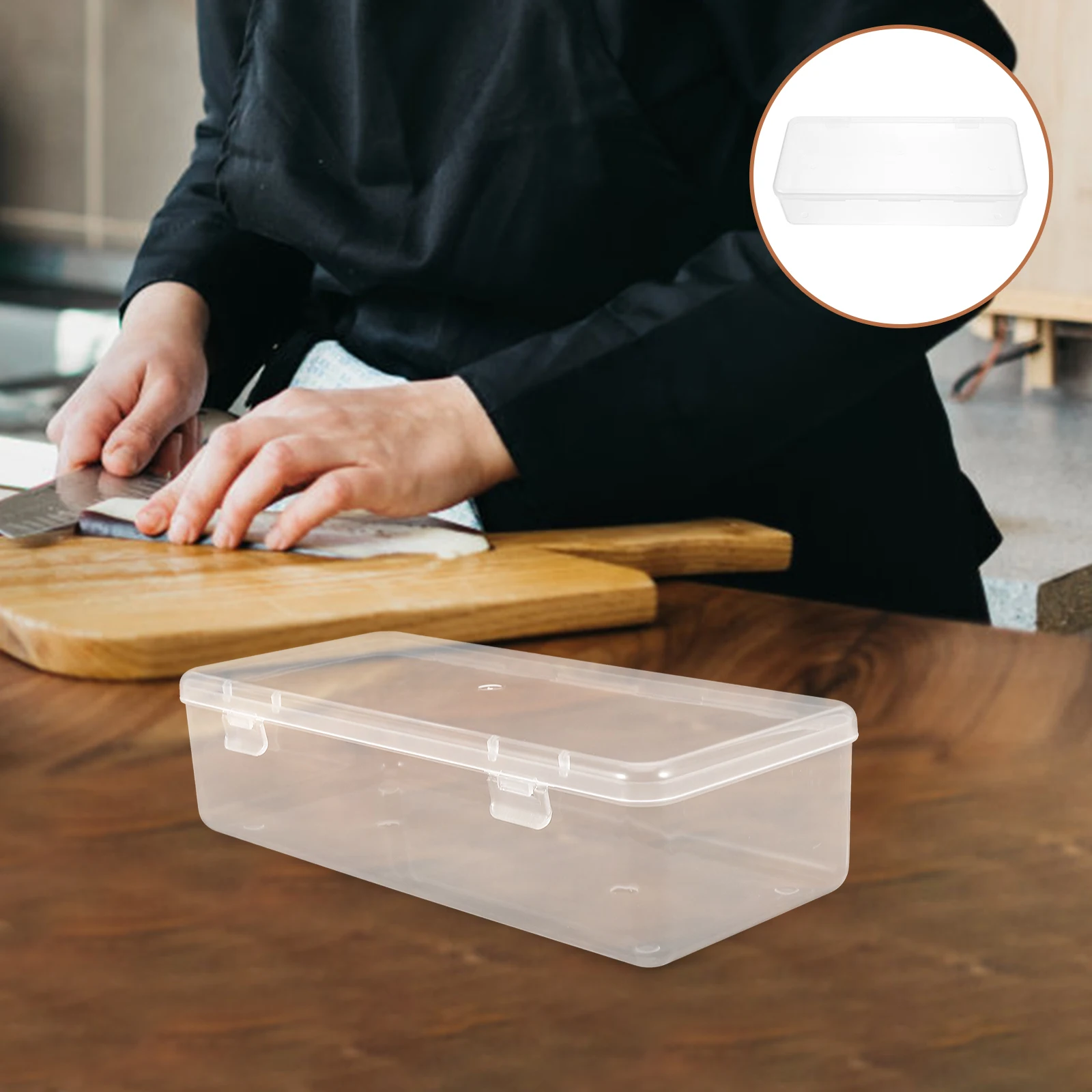 

Cheese Sliced Container Rectangular Covered Box for Fridge Drawer ganizer Butter Bin Cream Dish Reusable PP Material
