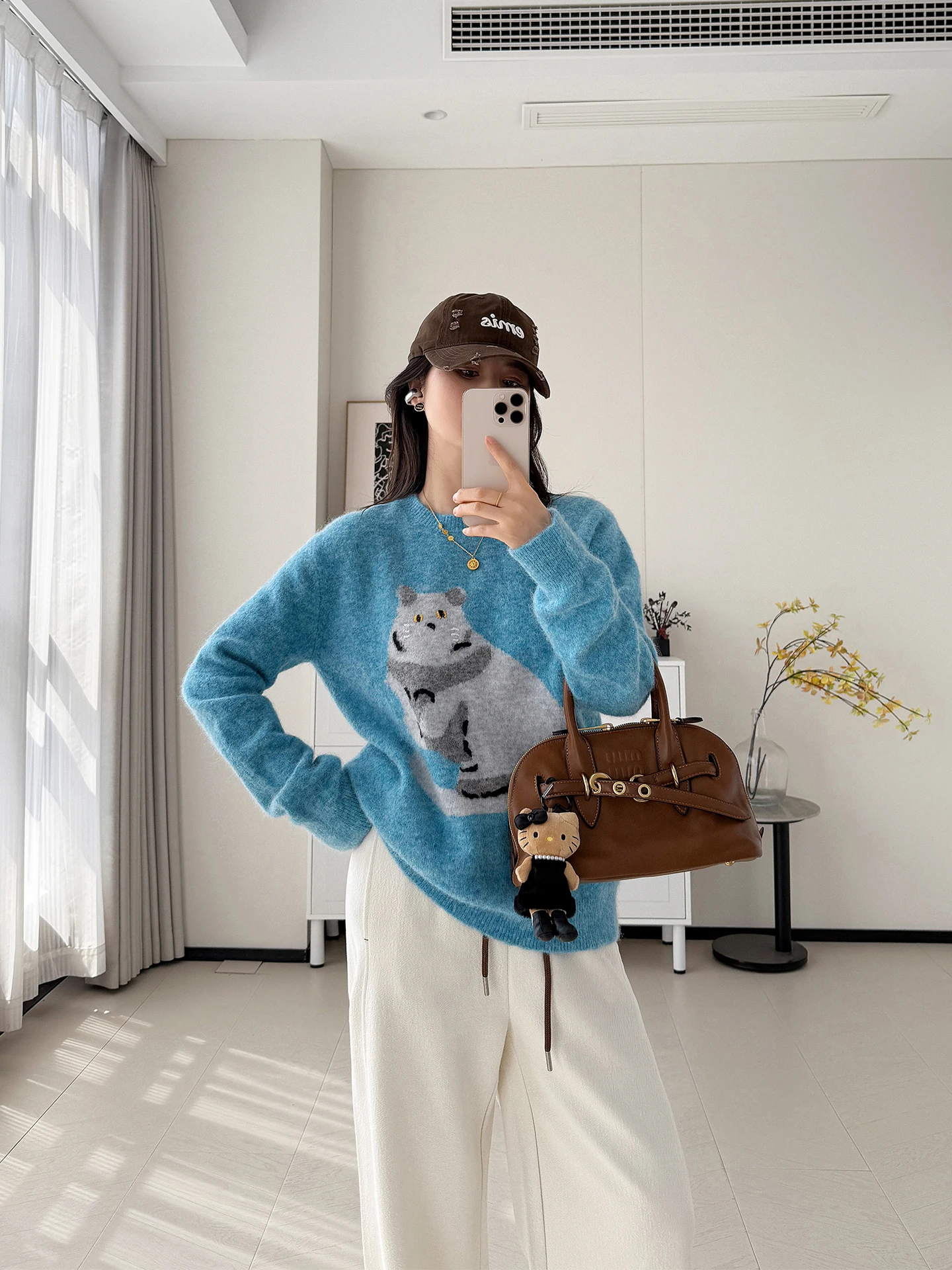 

Теплый шерстяной вязаный свитер с круглым вырезом, узорчатый, удобный, из мягкого материала, для повседневной носки, осень-зима...