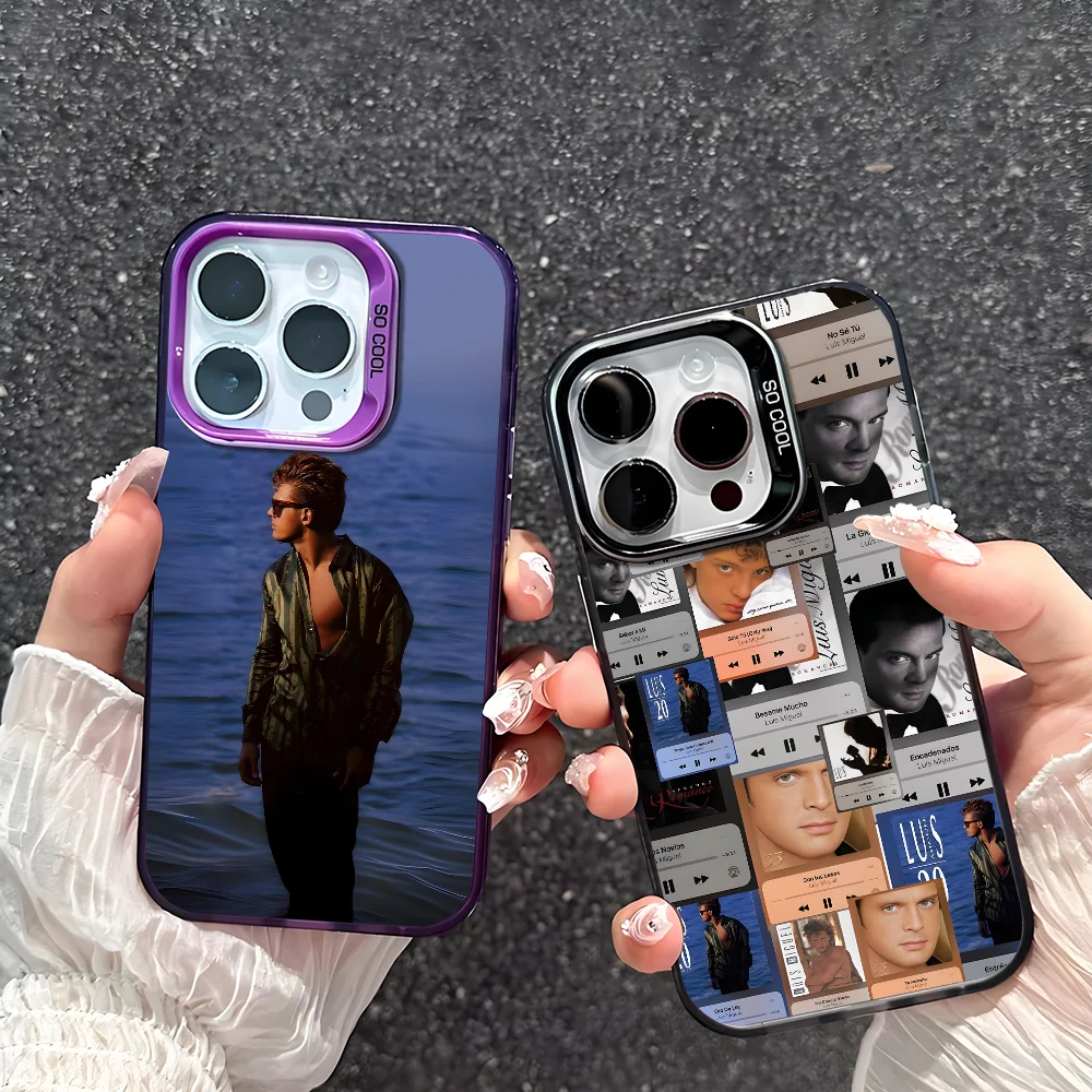 Funda de teléfono cantante Luis m-miguel para iPhone 17 16 15 14 13 12 11 Pro Max Plus Mini IMD Color carcasa plateada