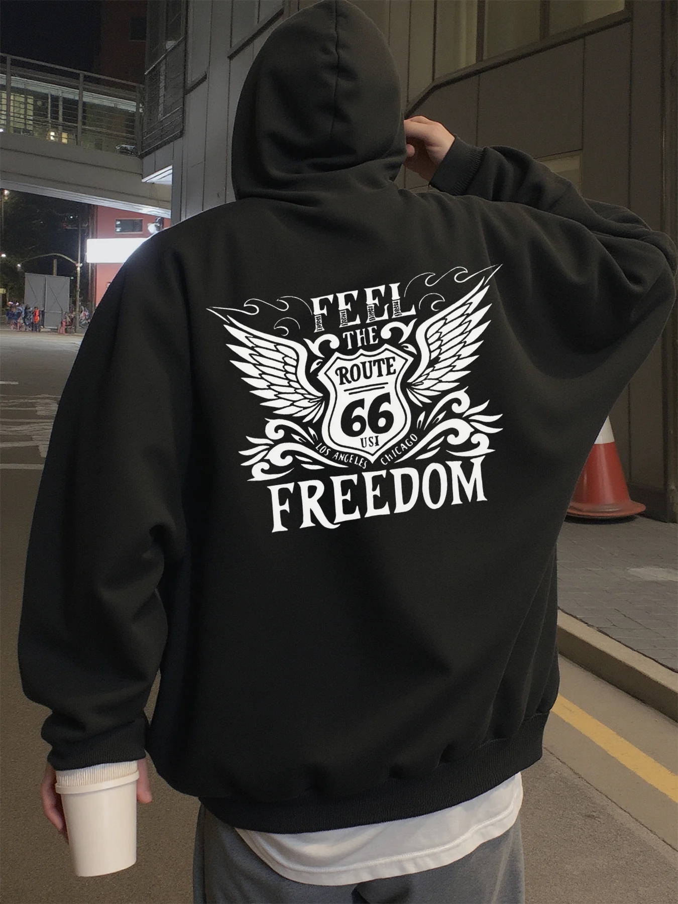 

Толстовка с капюшоном для мужчин Street Wear Route 66, дизайнерские толстовки с графическим рисунком, мужские толстовки на весну, осень и зиму