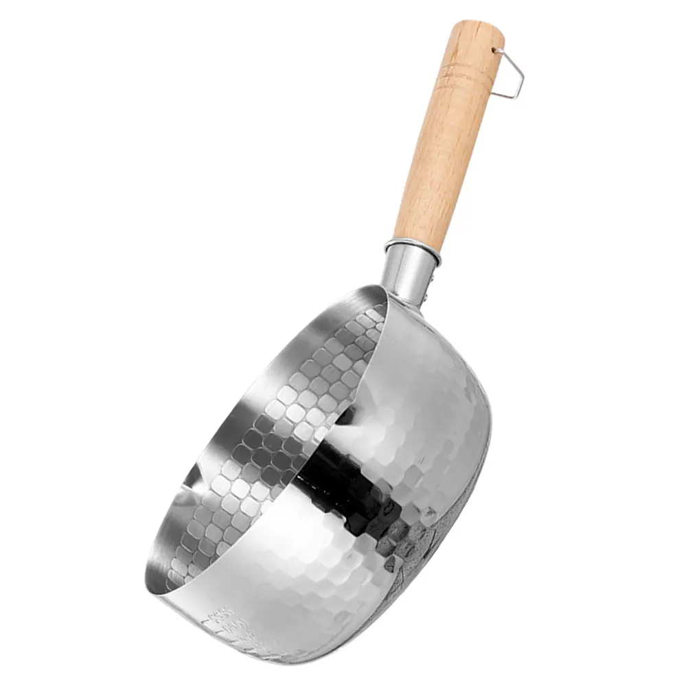 

1pc Stainless Steel Noodle Pot Wooden Handle For Soup Milk Sauce Cooking Baby Food Outdoor Camping Cookware Kitchen Stew Pan