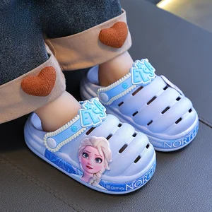 Disney-Chinelos de desenhos animados congelados para crianças, Elsa, sandálias de praia, chinelos macios para crianças, sapatos de princesa para meninas 10 principais vendas praia frozen - №8