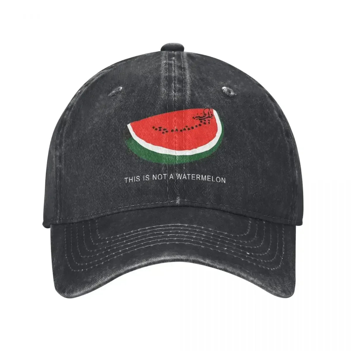 New This Is Not A Watermelon Washed Baseball Cap Arabic Calligraphy Hip Hop Hats Summer Unisex Men Sun protection Baseball Caps