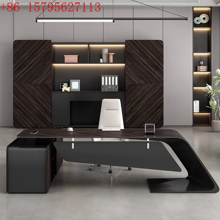 

Современный высококлассный модный офисный стол для руководителя, атмосферный рабочий стол для начальника.