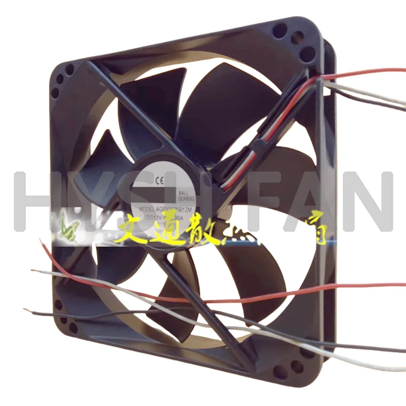 Ventilador de refrigeración, accesorios de chasis, 12cm/cm, AGE12025B12M DC12V 0.35A