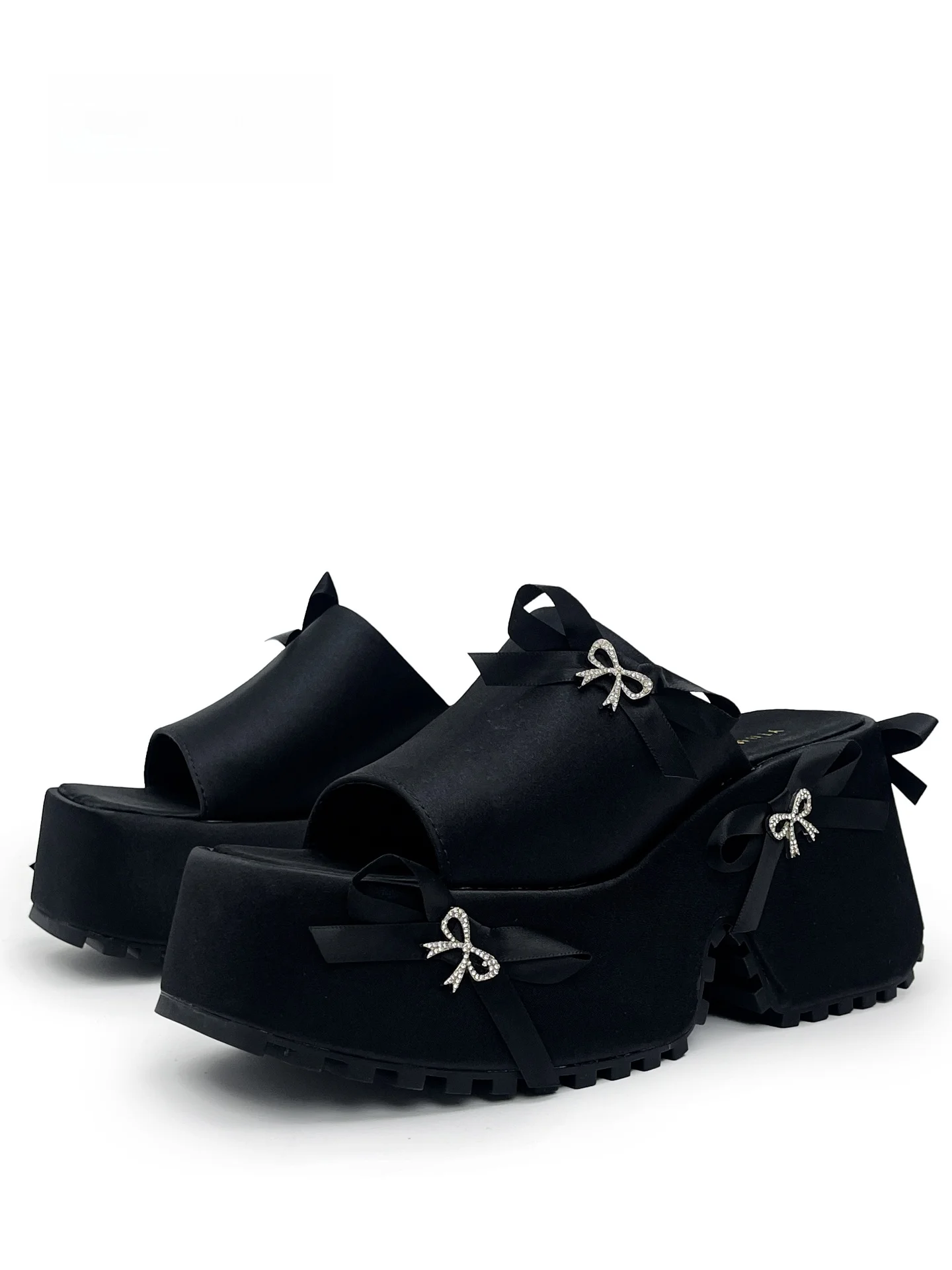 

MibVias Y2K Trendy Cool Spicy Women's Slip-On Sandals Thick Heel Slipper Summer Outdoor Wear Heightening Flat Heel Shoes