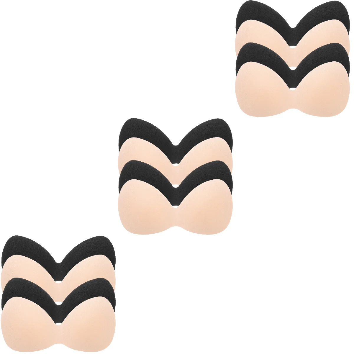 

Set of 3 Underwear Pads Bra Removable Inserts Replacement Breast Backless Sports Nylon Women's