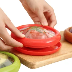 4 Pcs Silicone Fresh Stretch Pod Reusable Fruit and Vegetable Storage Containers Fruit Storage Containers for Fridge