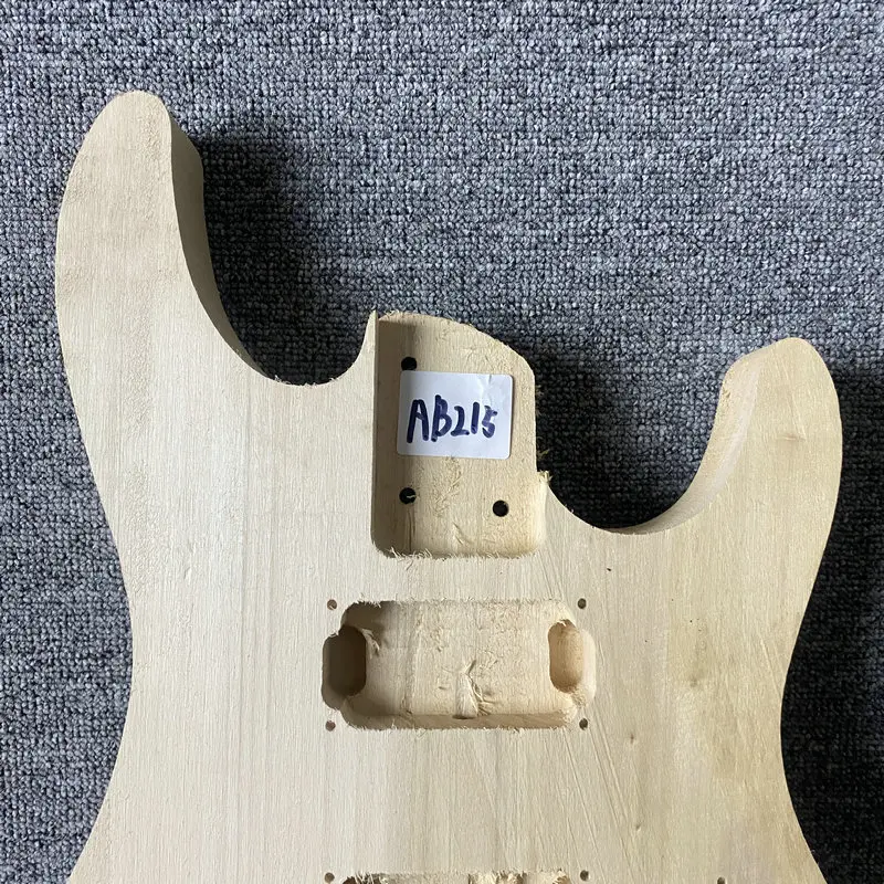 AB215 Semi Finishing Electric Guitar Body Solid Basswood Right Hand 2 Points Fixed Tremolo No Paints for Replacement and DIY