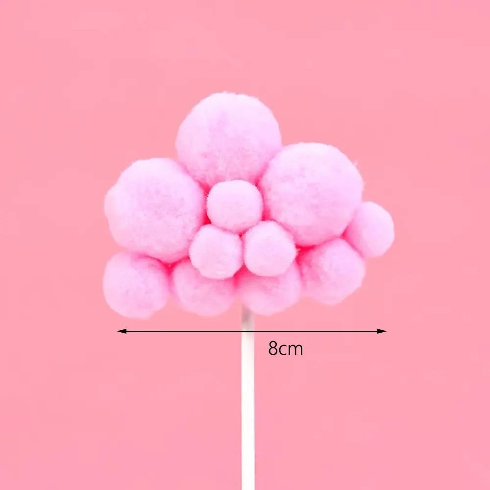 10/20Pcs Cloud Cake Toppers 8cm White Plush Yarn Ball Cloud Cupcake Toppers for Birthday Baby Shower Wedding Cake Decorations – Detail 8
