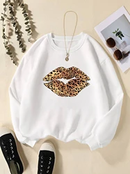 Women's Print Thermal Lined Crew Neck Loose Pullover Long Sleeve Plus Velvet Sweatshirt