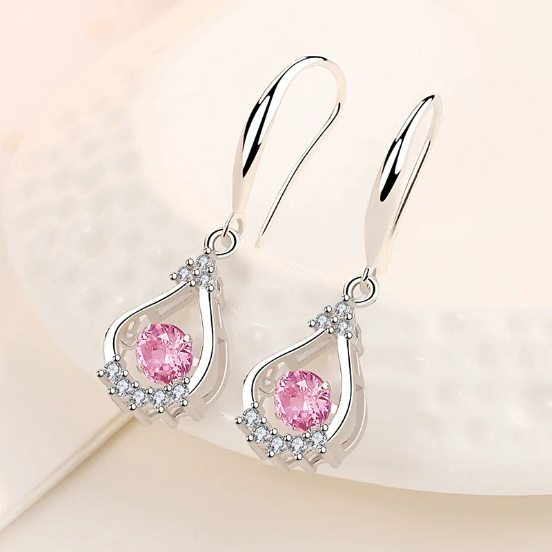 Women's 925 Sterling Silver Crystal Circle Hoop Earrings, Versatile