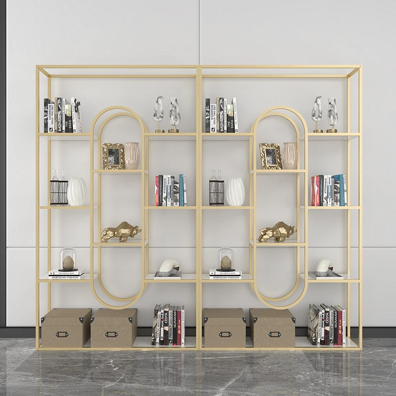 Customized Nordic Iron Art Storage Rack, Commercial Office Floor Display Rack, Creative Multi story Display Bookcase, Partition