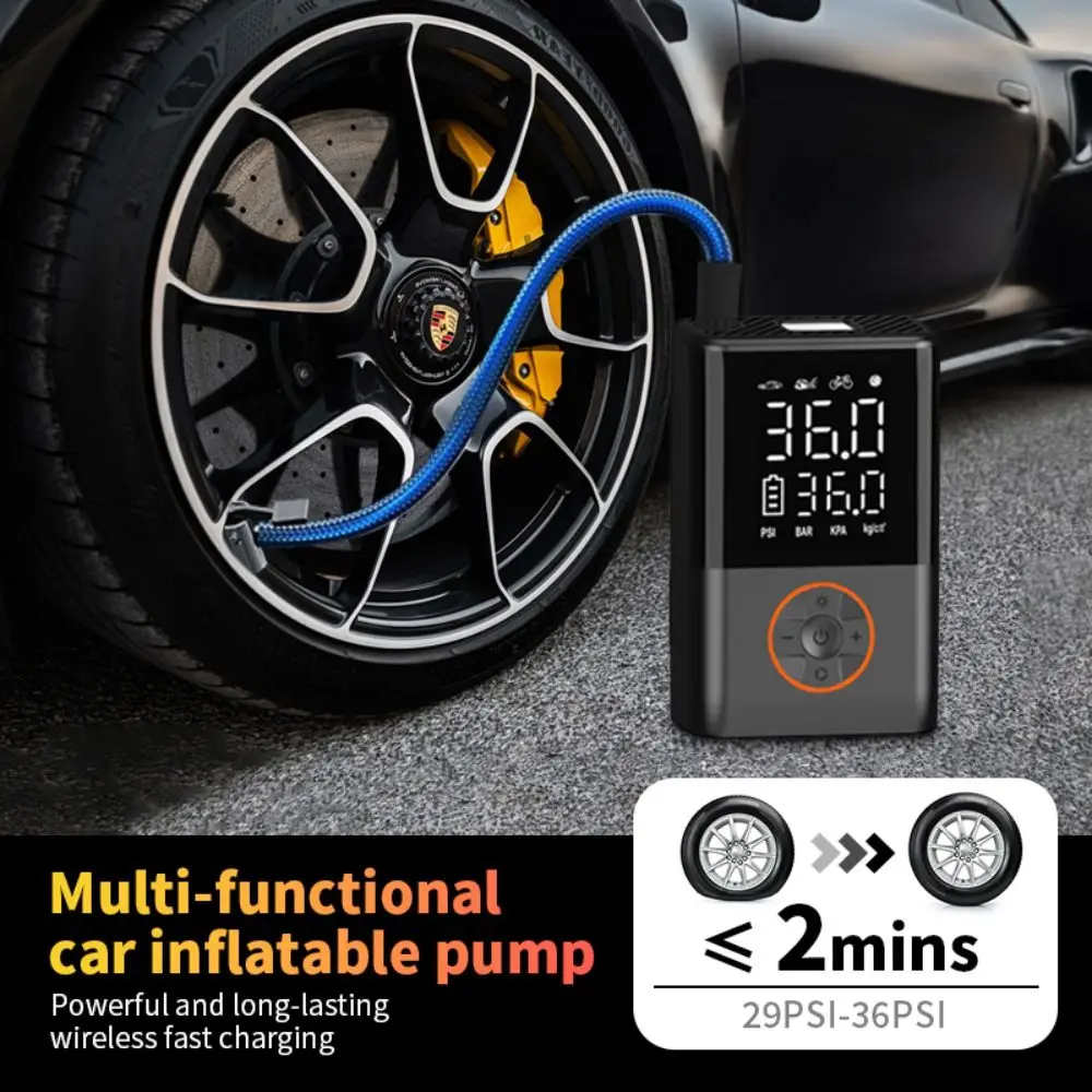 4 In 1 Car Jump Starter with LED SOS Light 4000mAh Tire Inflator Portable Air Compressor for Car/Motorcycle/ Bicycle