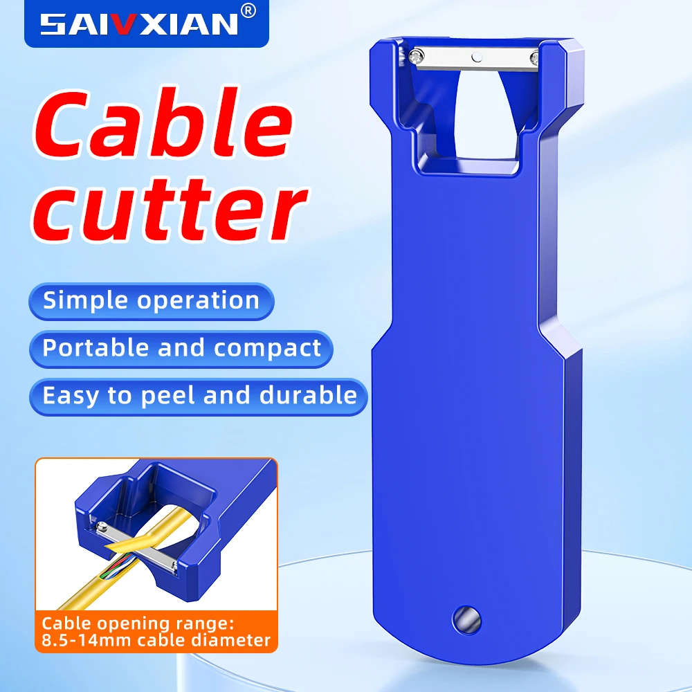 SAIVIXIAN Optical Fiber Tool Longitudinal Stripper Cable Jacket Slitter 8.5mm - 14mm Cable Sheath Cutter Slitter